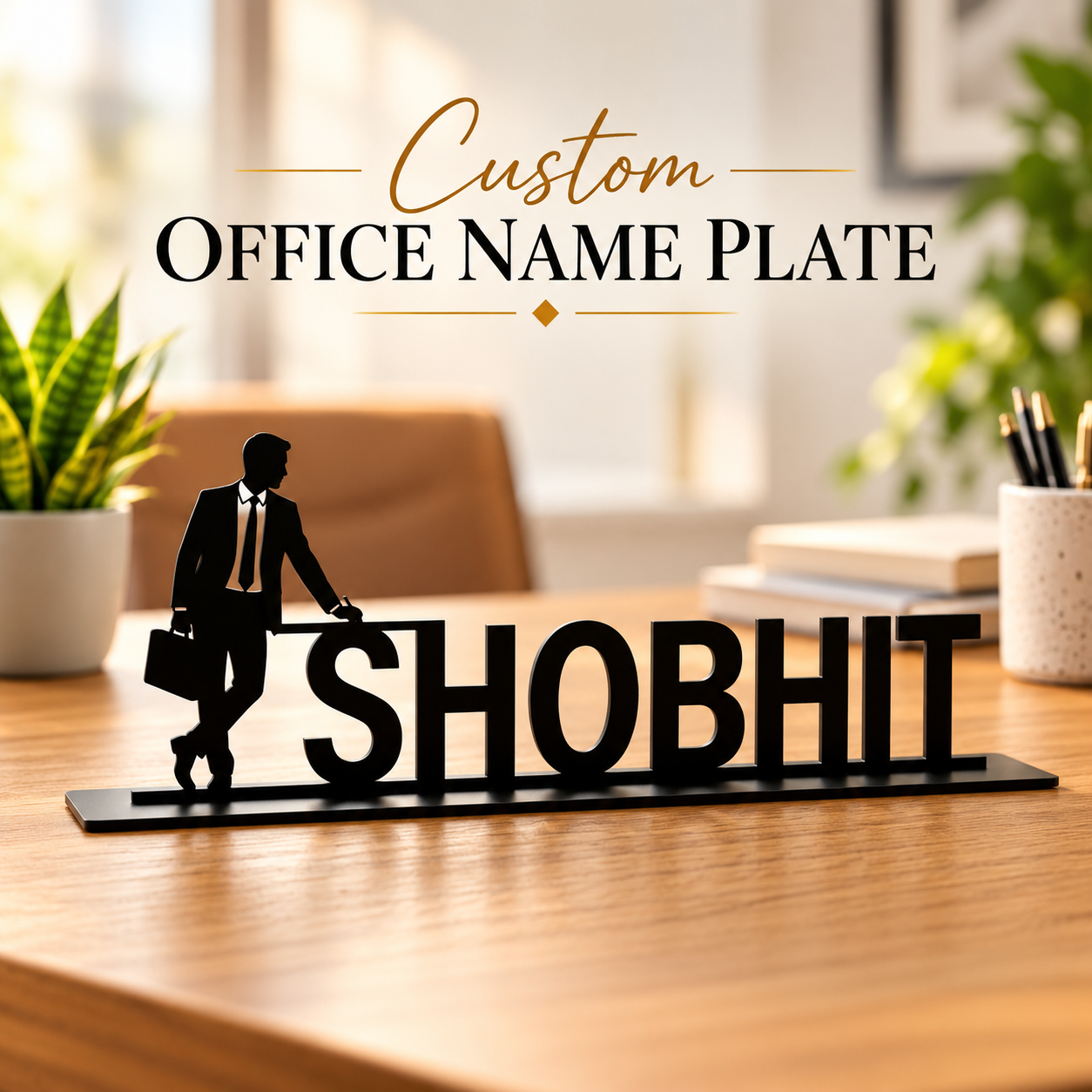 Custom Metal Office Desk Name Plate